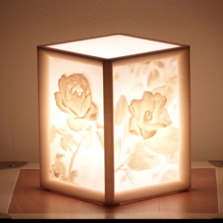 More-Than-a-Lithophane Camellia & Rose Lamp image
