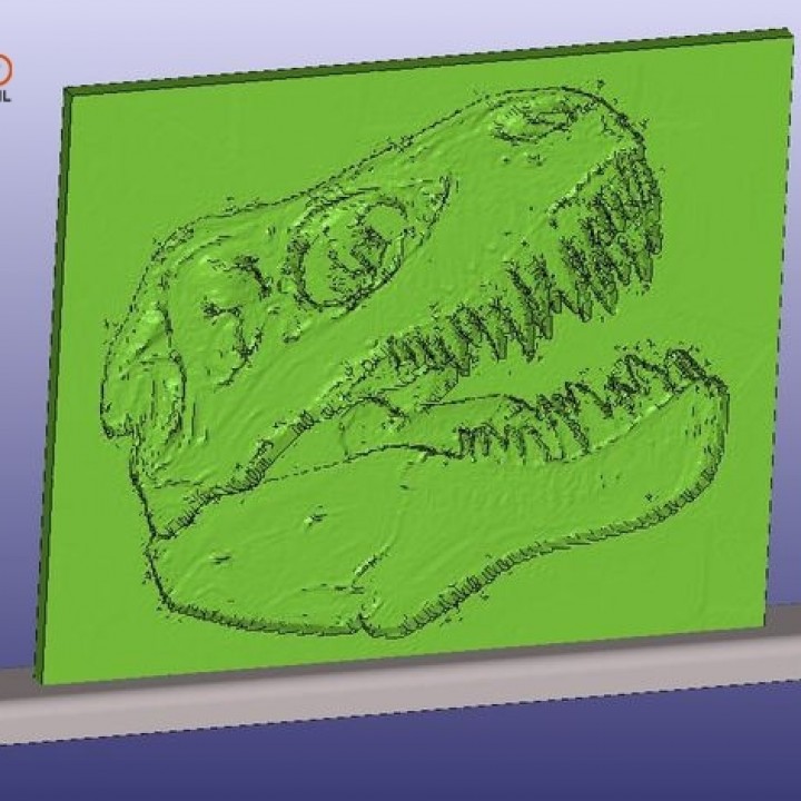 T-Rex Skull Lithophane With Stand image