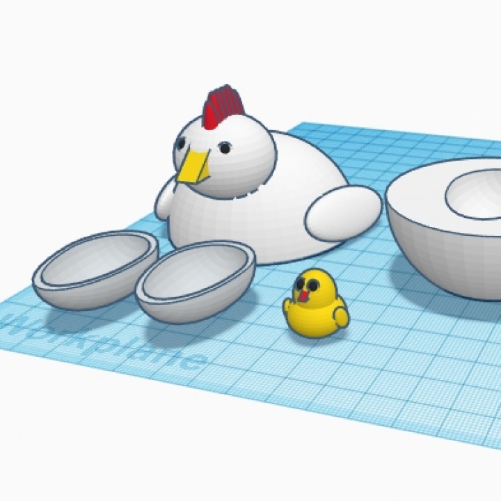 Chicken in Egg in Chicken #TinkercadEaster image