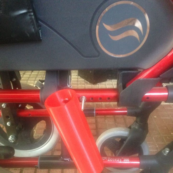 3D Printable Crutch holder wheelchair by Javier Vicen