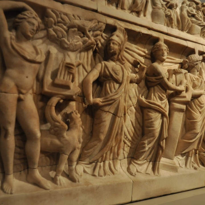 Sarcophagus Relief with Apollo, Minerva and the Muses image