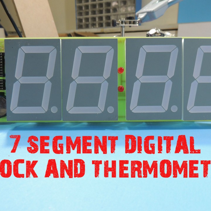7 SEGMENT DIGITAL CLOCK AND THERMOMETER image
