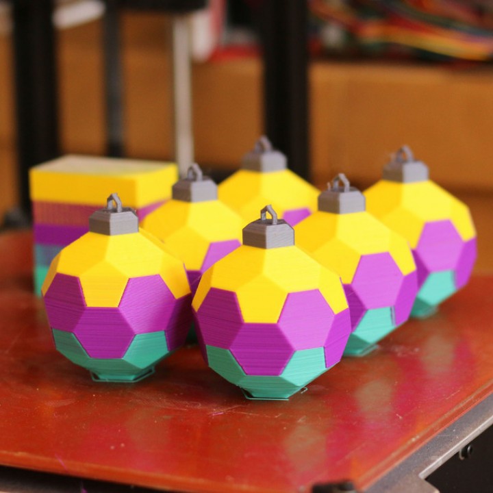 Multi-Color Truncated Icosahedron Ornament image