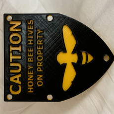 Picture of print of Caution Honeybee sign