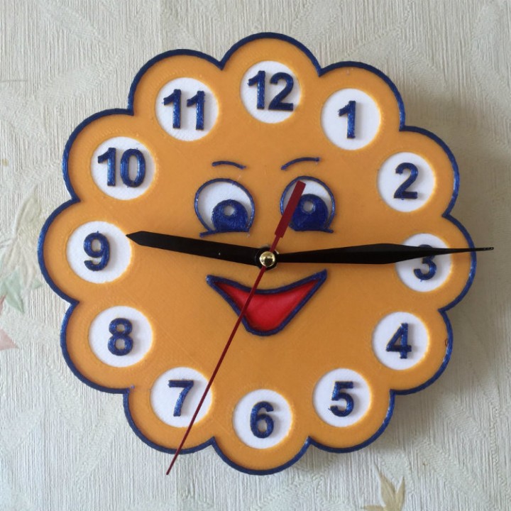 Wall clock in the children's room "Sun" image