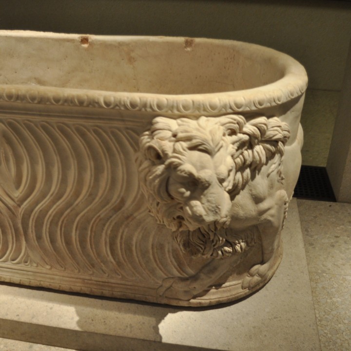 Sarcophagus with lions image