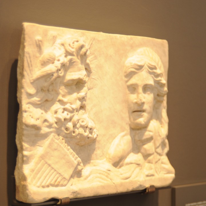 Relief with masks of Polyphemus and Galatea image