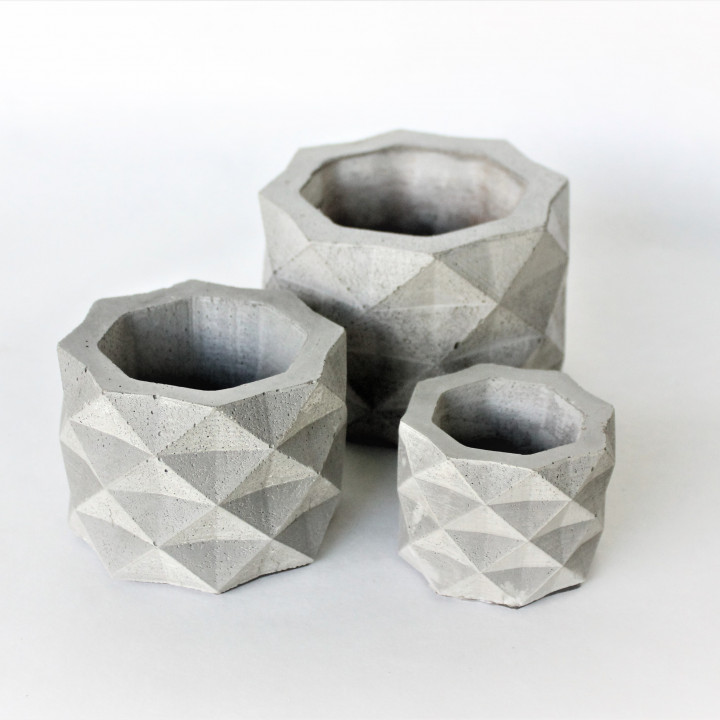 GEOMETRIC CONCRETE POT MOLD image