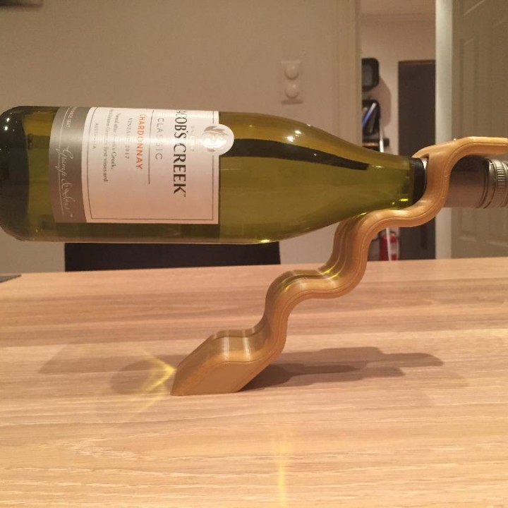 Balancing wine bottle holder image