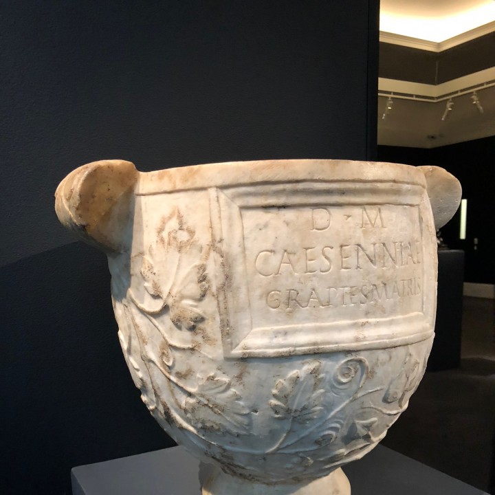 Roman Cinerary Urn inscribed for Caesennia Grapte image