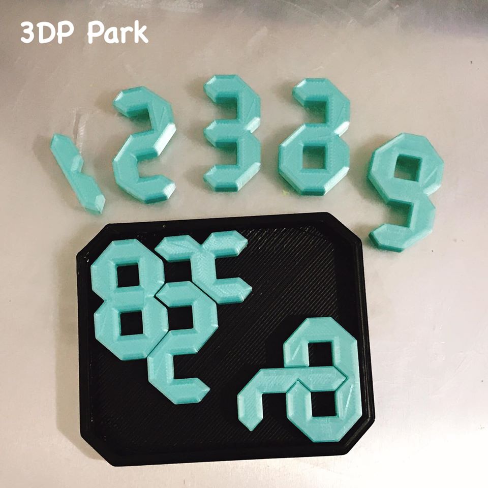 number puzzle 3d print