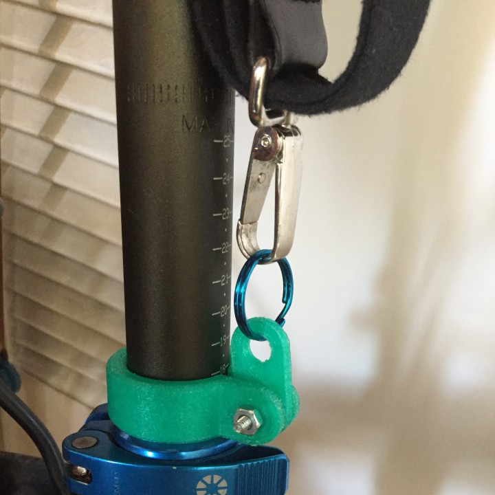 Dahon Bike seat post position clamp with integrated carry link. image