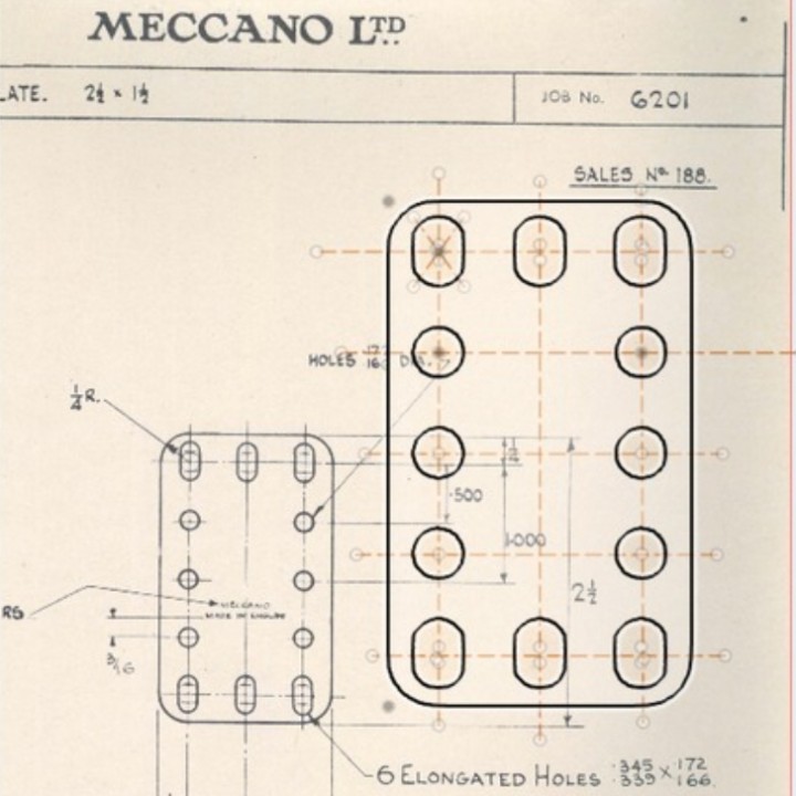 Meccano: Flexible plate N0102 & 188 image