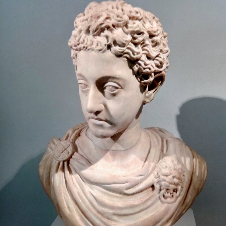 A Roman marble head-portrait of the young Commodus image