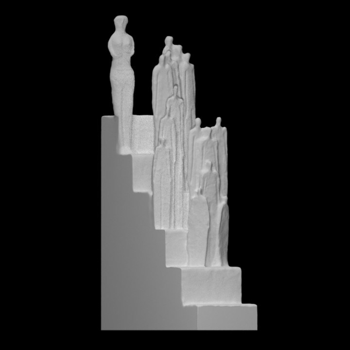 Abstract figures on the stairs image