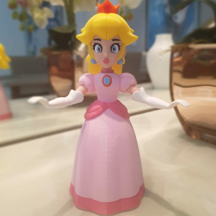3D Printable Princess Peach from Mario Games - multi-color by Bruno Pitanga Maia