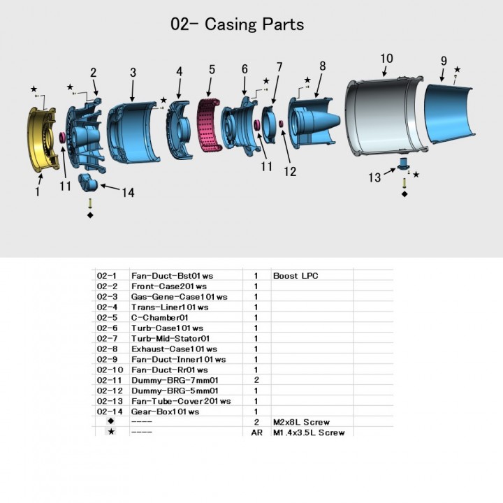 3D Printable Turbofan Engine, for Business Aircraft, Cutaway by Motoo Kondo