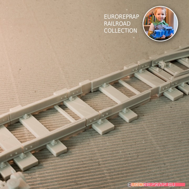 Complementary, ADJUSTABLE track - straight (No3A) - Euroreprap Railroad System image