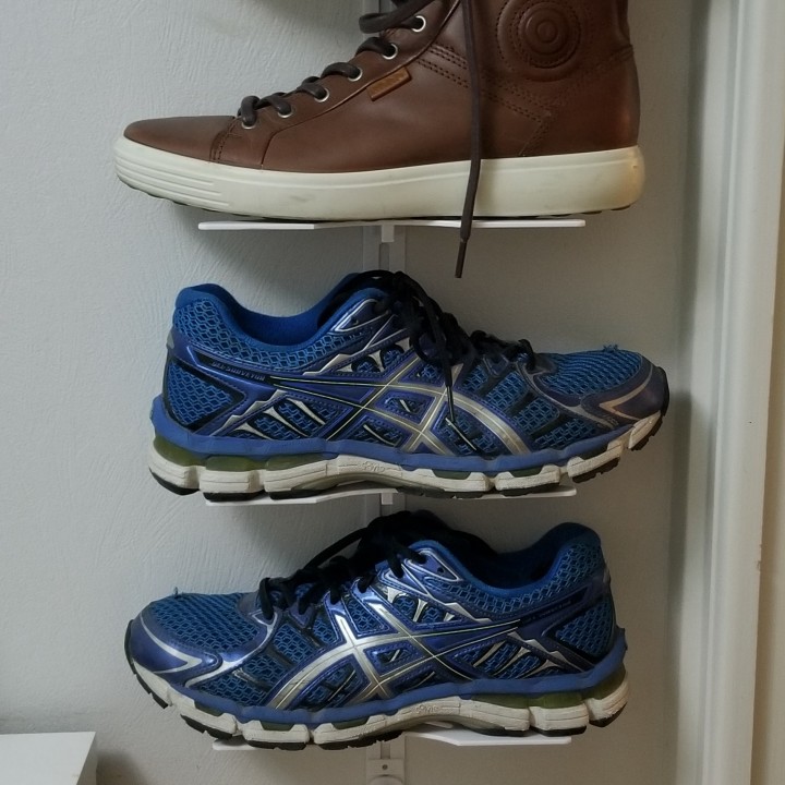 3D Printable Shoe rack (shelf) and organizer for walls by Ametz West