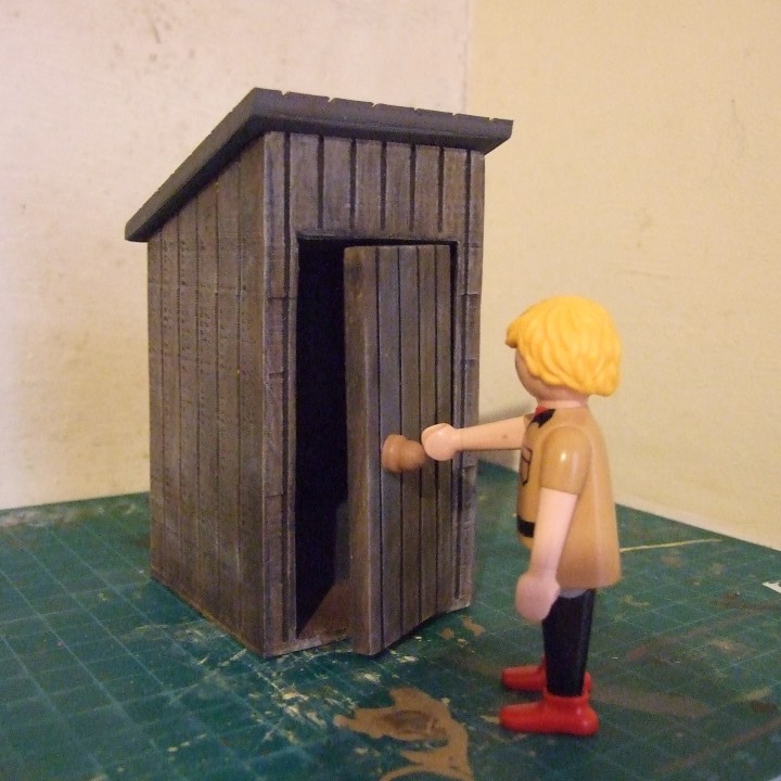 Playmobil Compatible Outhouse/outdoor toilet image