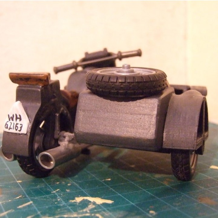 Playmobil Compatible WW2 German Motorbike sidecar updrade. image