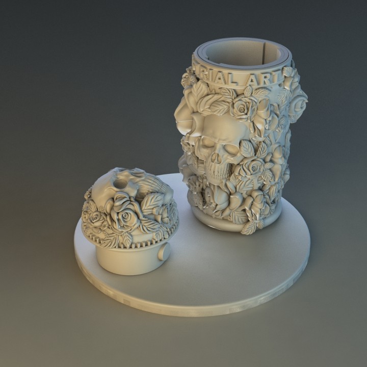 Box skull and roses image