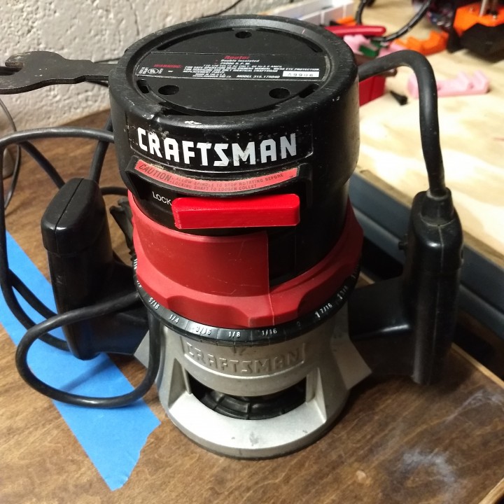 3D Printable Craftsman Router Lock Part by Jordan Grant