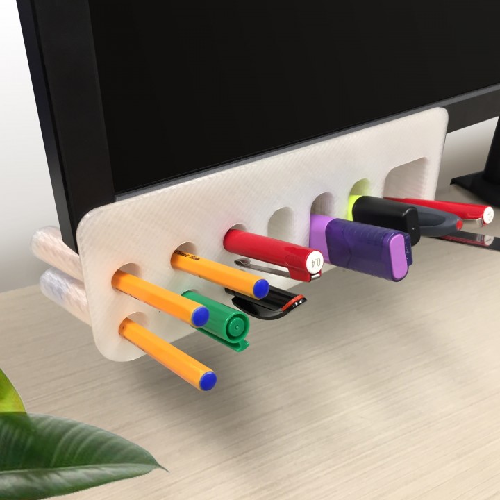 Desk Organiser Monitor Mounted Pen Holder - REUDesign image