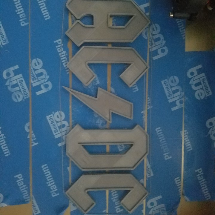 3D Printable AC/DC Logo by T-E-C