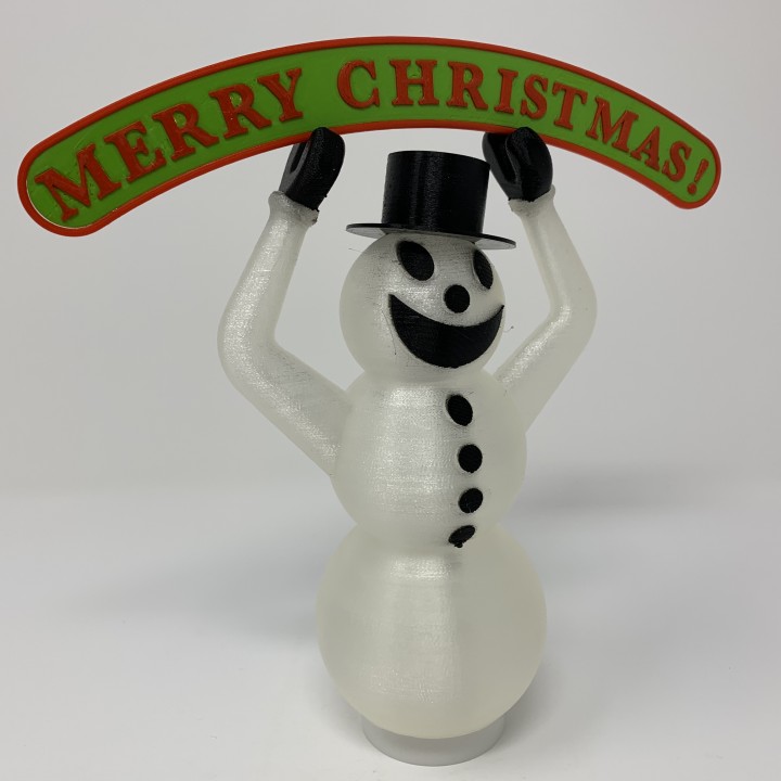 3D Printed Snowman Tea Light image