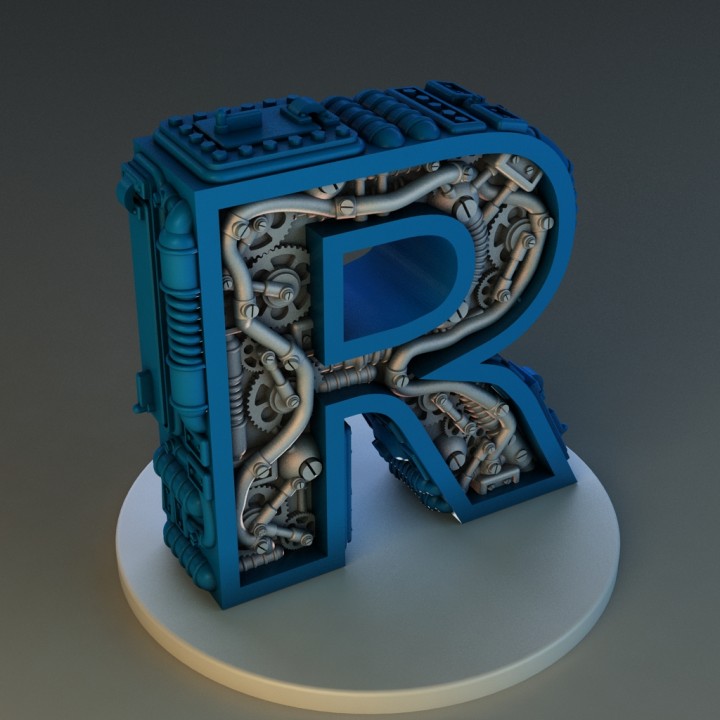 Steampunk letter R image