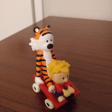 Picture of print of Calvin & Hobbes:  Wagon
