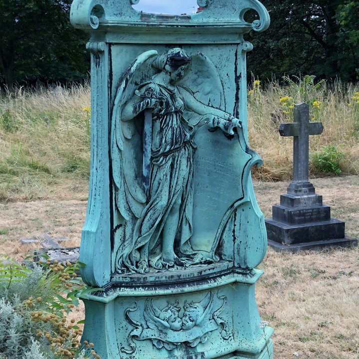 Tombstone with an angel image