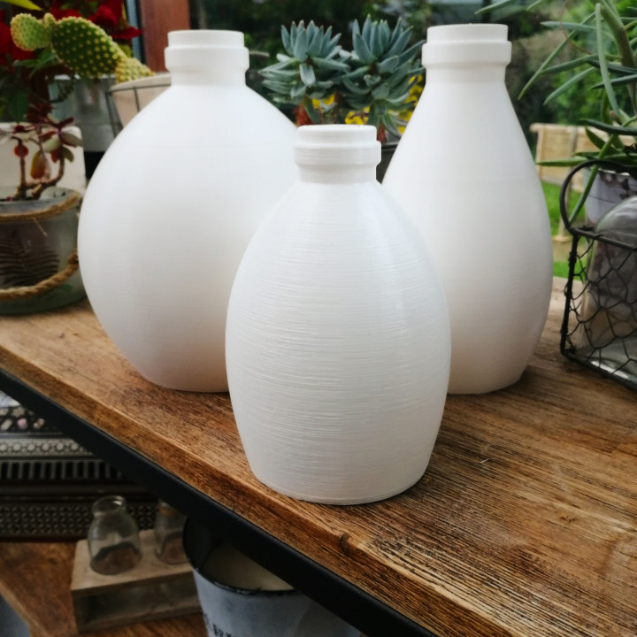 Three Vases "milk bottle" two image