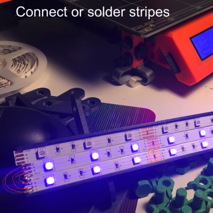 Awesome Prusa MK3 LED strip (RGB color) lightning kit (little money for great lightning) image