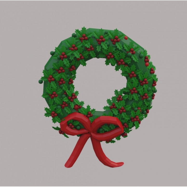 Christmas Wreath with Holly Berries image