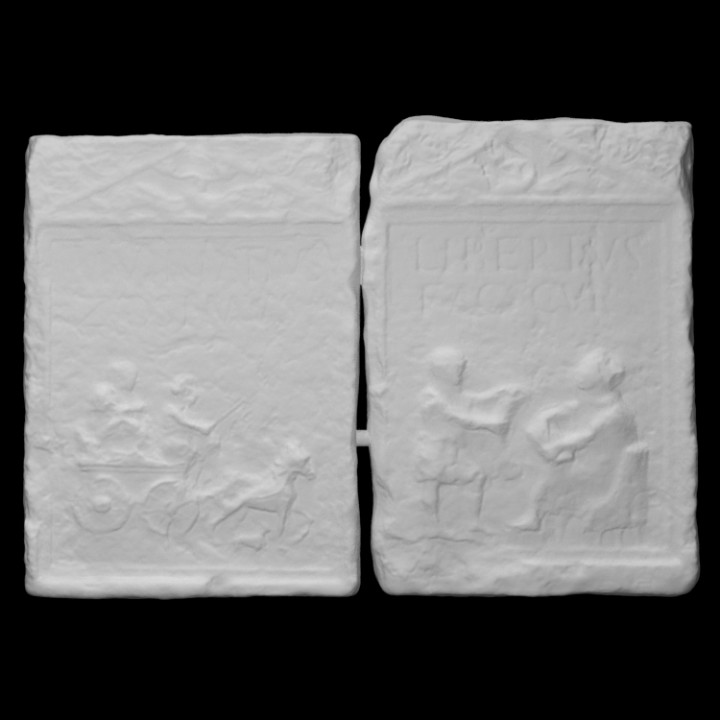 Two slabs from a funerary monument image