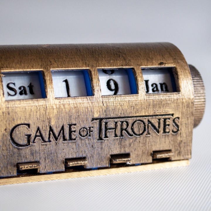 3D Printable Game of Thrones Desk Calendar by Wayne Jordan