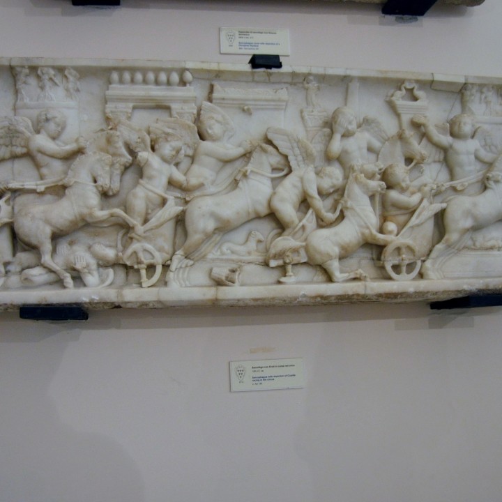 Sarcophagus with Cupids racing chariots in the Circus Maximus image
