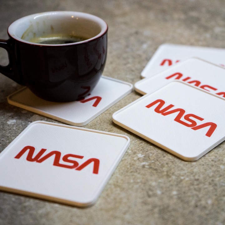 NASA coasters for dual extrusion, multi material or single nozzle printers image