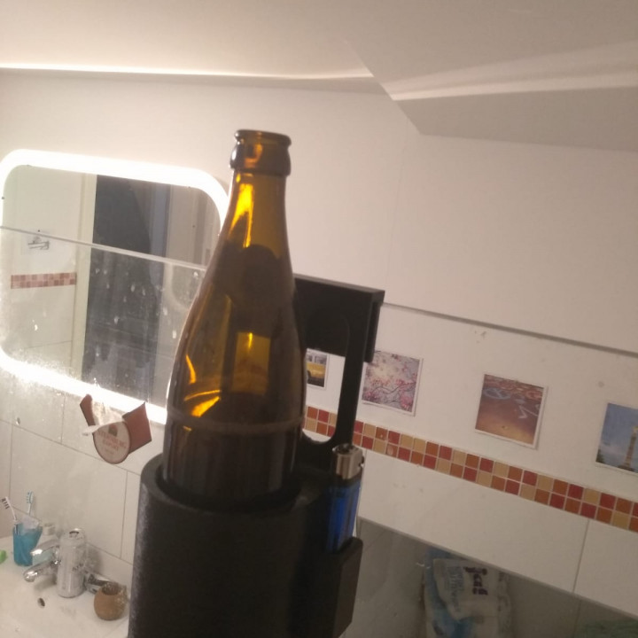Beer holder for shower. image