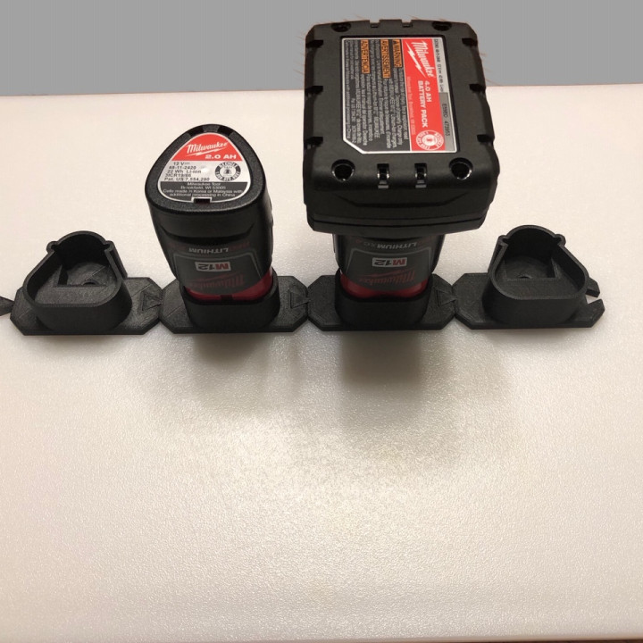 3D Printable Linkable Milwaukee m12 Battery Holders by seth keaton