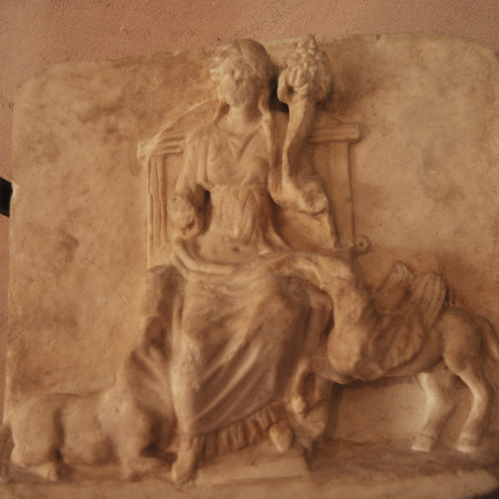 Slab with relief of Cybele or Tyche image