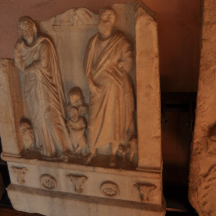 Part of a funerary stele image