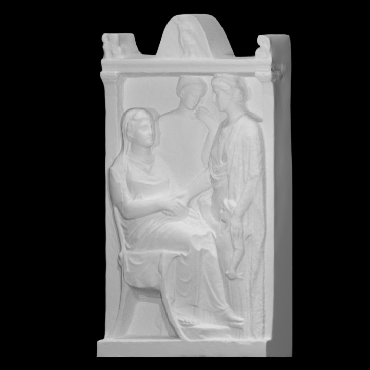 Marble stele of a woman image