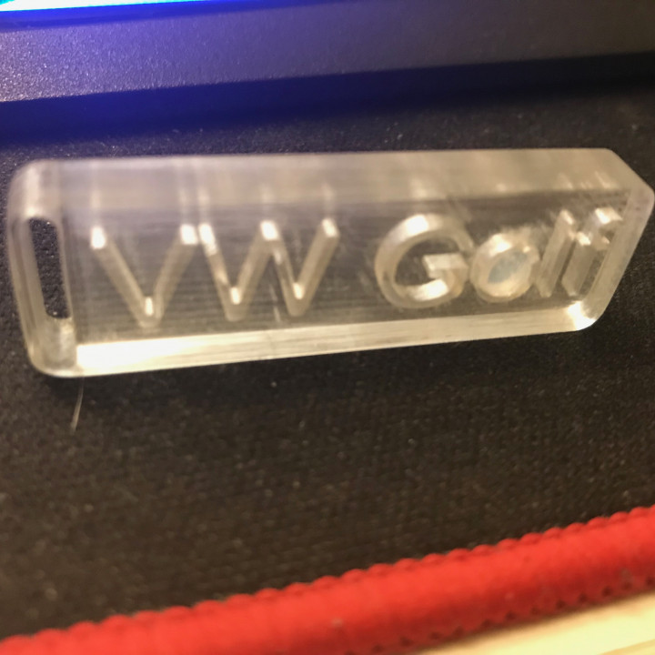 Transparent VW Golf Keychain image