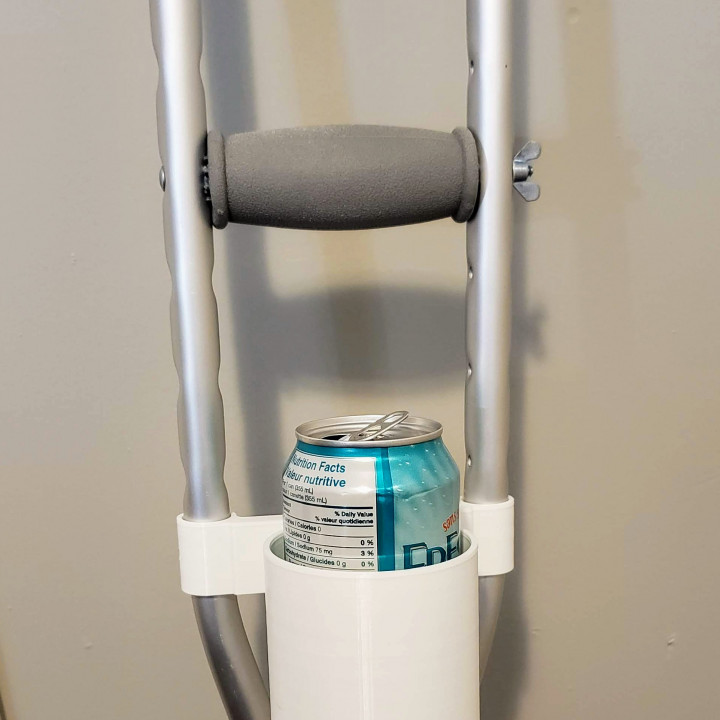 3D Printable Crutch Cup Holder by Jordon