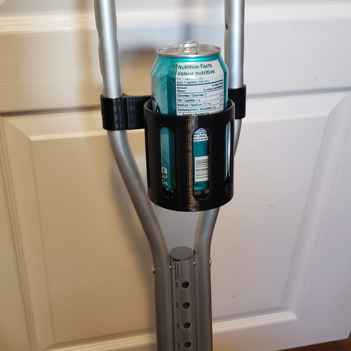 3D Printable Crutch Cup Holder by Jordon