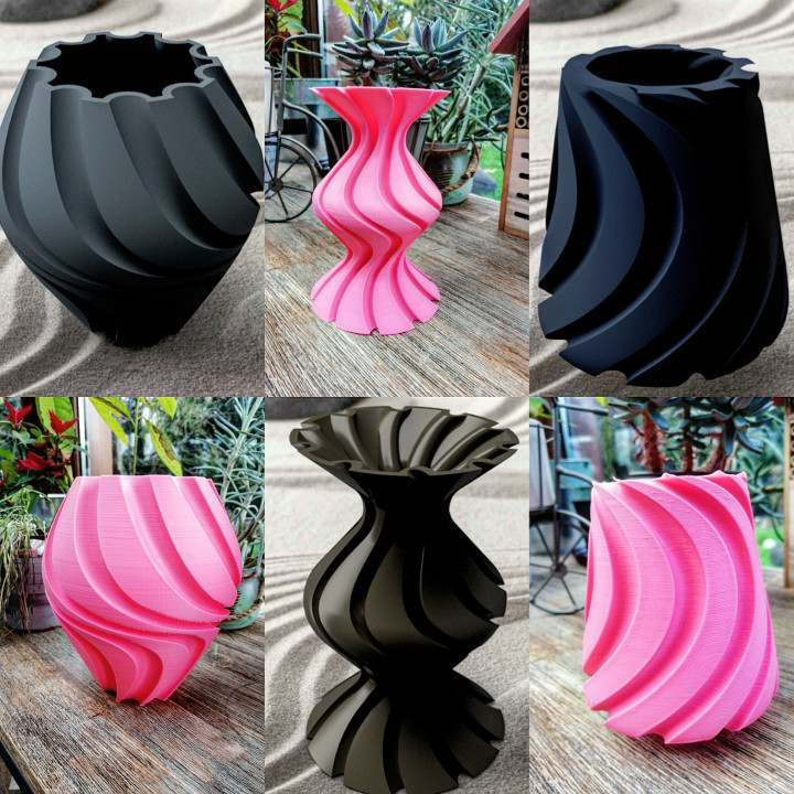 Three twisted vases image
