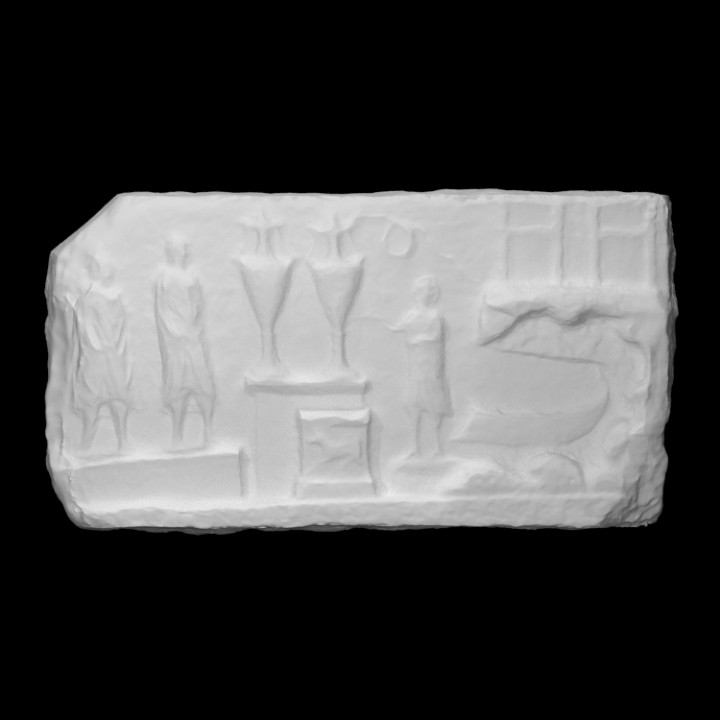 Slab with votive relief image